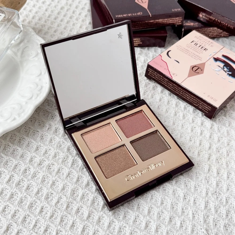 4Pan Velvet&9Pan Silk Shimmer Eyeshadow&Cream Blush Dewy Long Lasting Buildable Blendable Natural Glow Makeup
