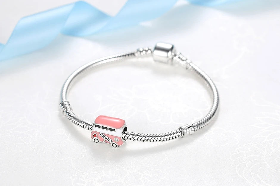 Original 925 Sterling Silver Charms Love Travel London Bus Suitcase Paris Beads Fit Brand Bracelets Necklaces Women DIY Jewelry