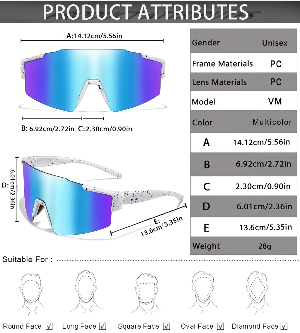 3 Pairs Fishing Sunglasses Sports Men Women Bike Glasses Cycling Mtb Bicycle Eyewear Large Windproof Goggles UV400