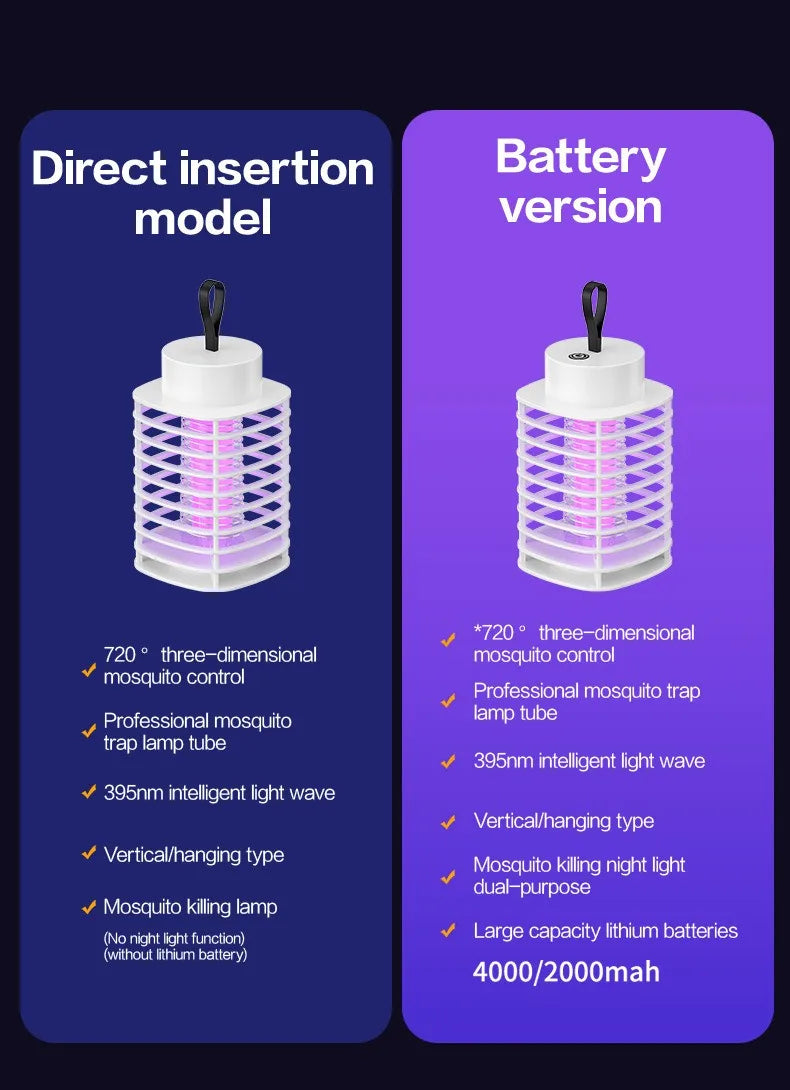 Mute Mosquito Killing Lamp Anti-Mosquito Lamp Portable Electronic Mosquito Killer Mosquito Terminator Mosquito Repellent Lamp