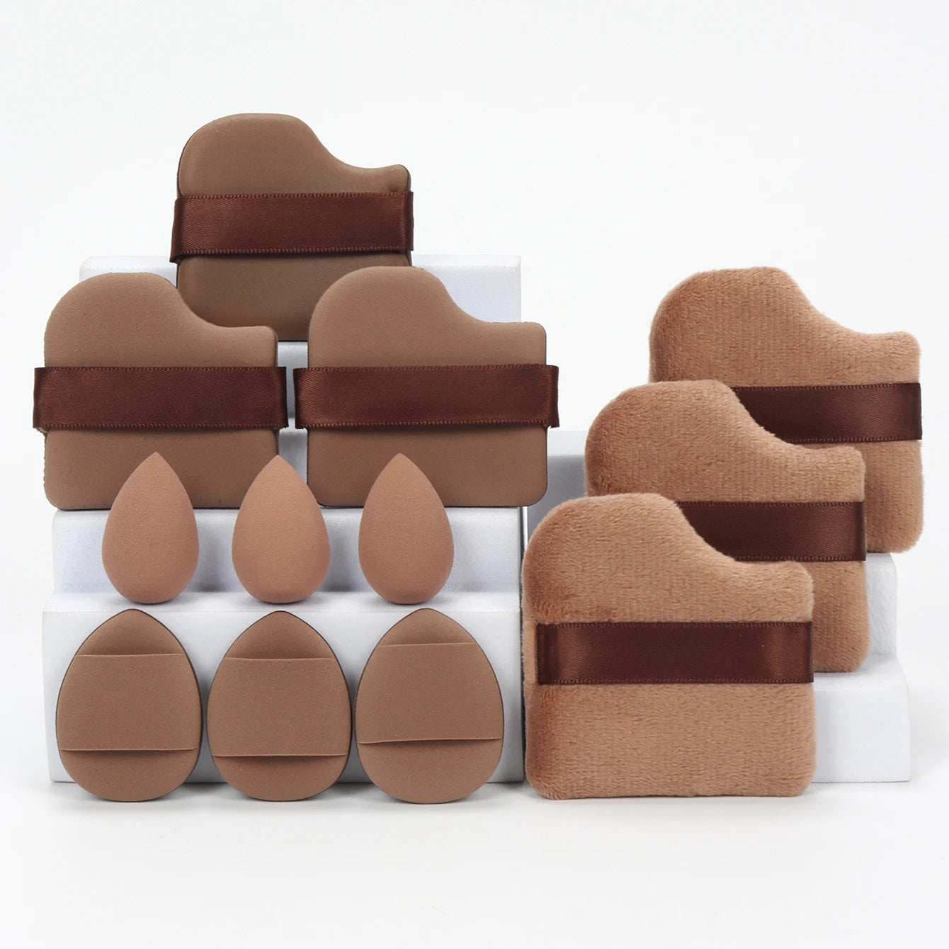 12-Piece Professional Makeup Sponge & Powder Puff Set