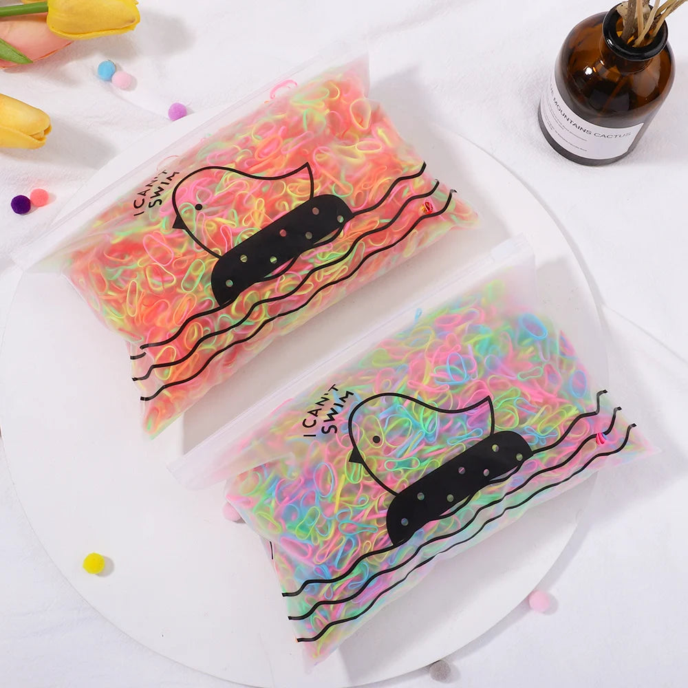 Bulk Colorful Disposable Elastic Hair Ties Set