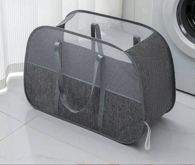 Foldable Large-Capacity Mesh Pop-Up Laundry Basket