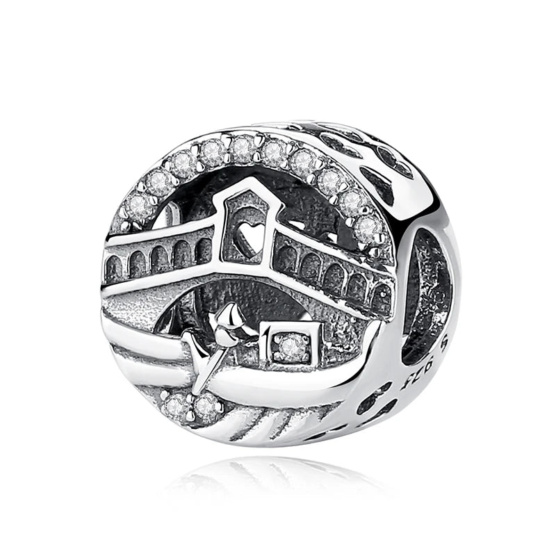 Original 925 Sterling Silver Charms Love Travel London Bus Suitcase Paris Beads Fit Brand Bracelets Necklaces Women DIY Jewelry