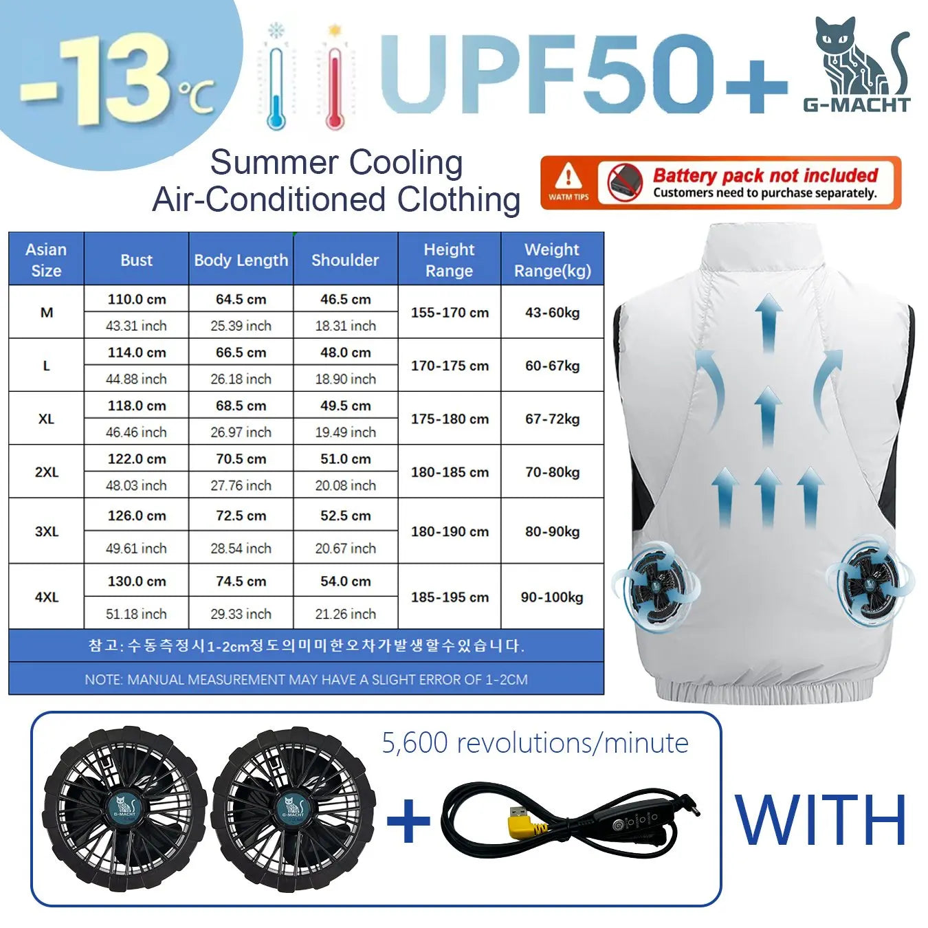 4-Fan USB Cooling Vest – Breathable Summer Workwear for Men & Women