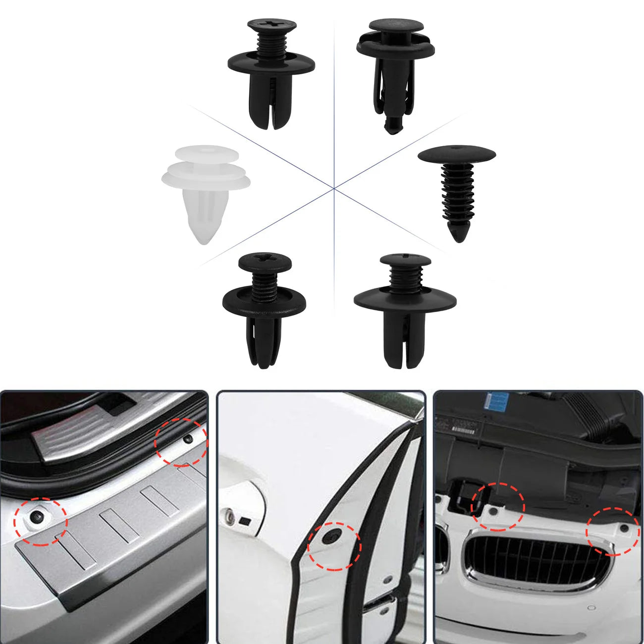Universal Car Body Push Retainer Clip & Fastener Kit