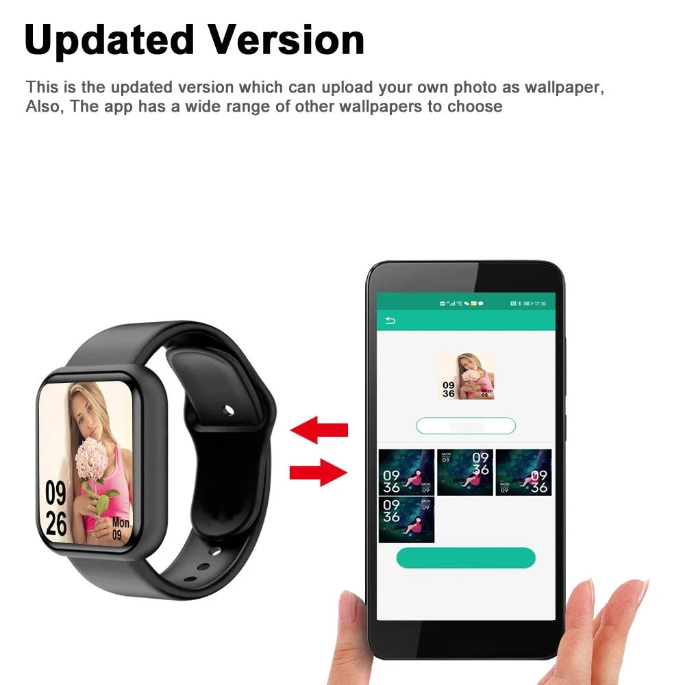 Unisex Smartwatch with Fitness Tracker & Message Alerts