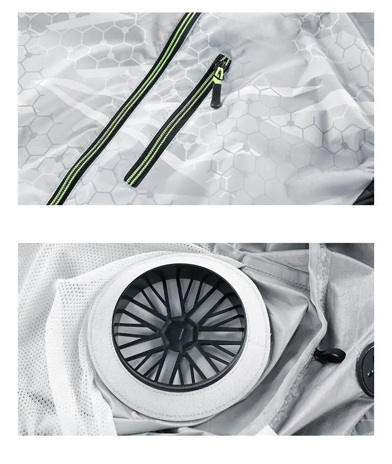 NEWS USB 12V/5V 4Fan Couples Summer Breathable Cooling Vest Sleeveless Fan Air Conditioner Jacket Heat Resistant Outdoor Workwea