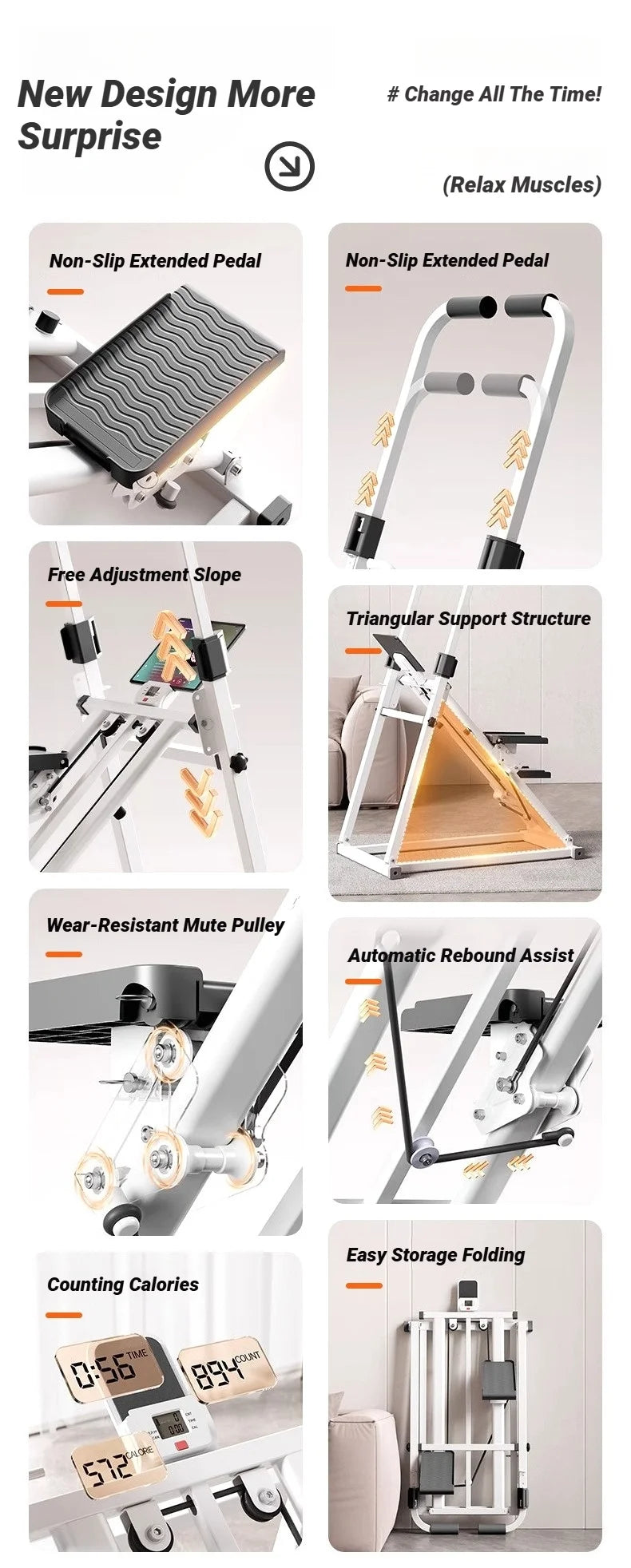 Foldable Indoor Stair Stepper Machine