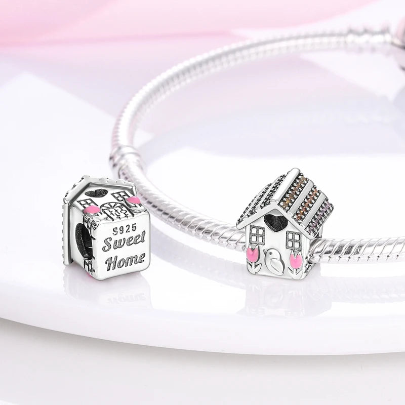 925 Sterling Silve Charms Beads Forever Love Heart Sister Family Life Charms Dangle For Bracelet Woman Jewelry Gifts