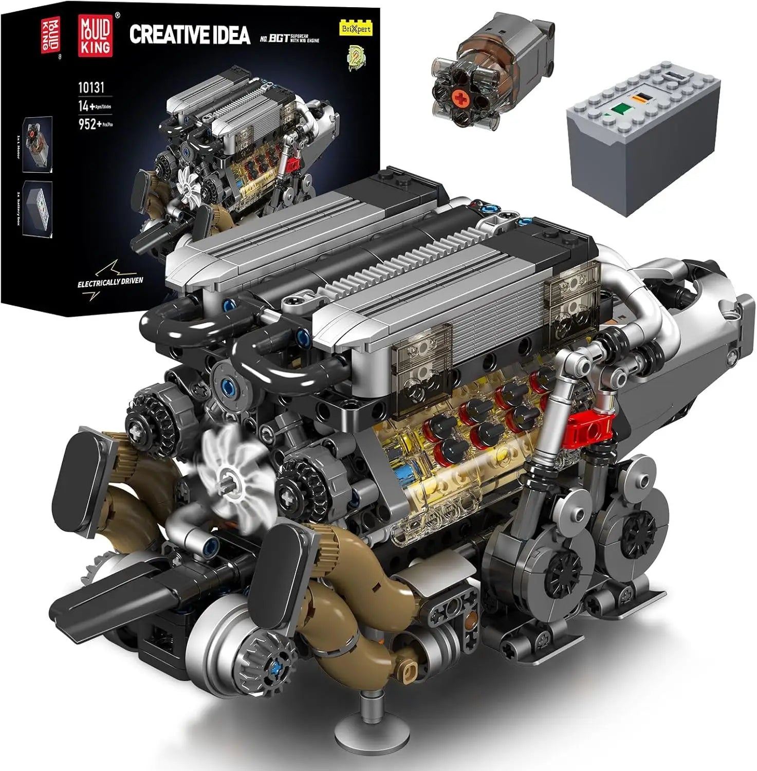 W16 Engine Model Building Kit (952 Pcs) | 16-Cylinder Stem Toy