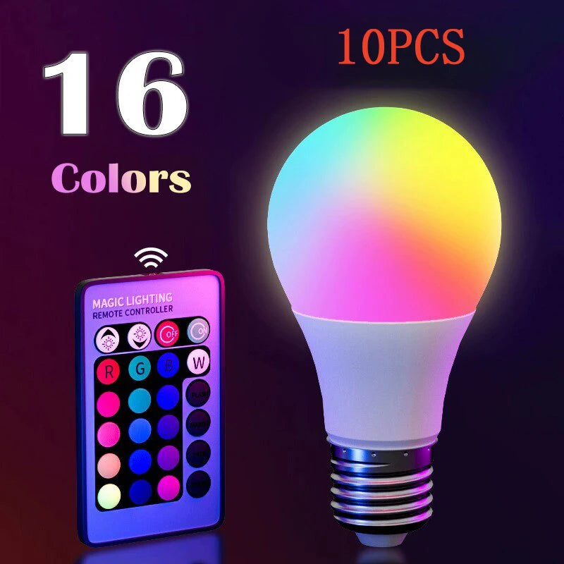 Dimmable RGB E27 LED Multicolor Bulb with Remote