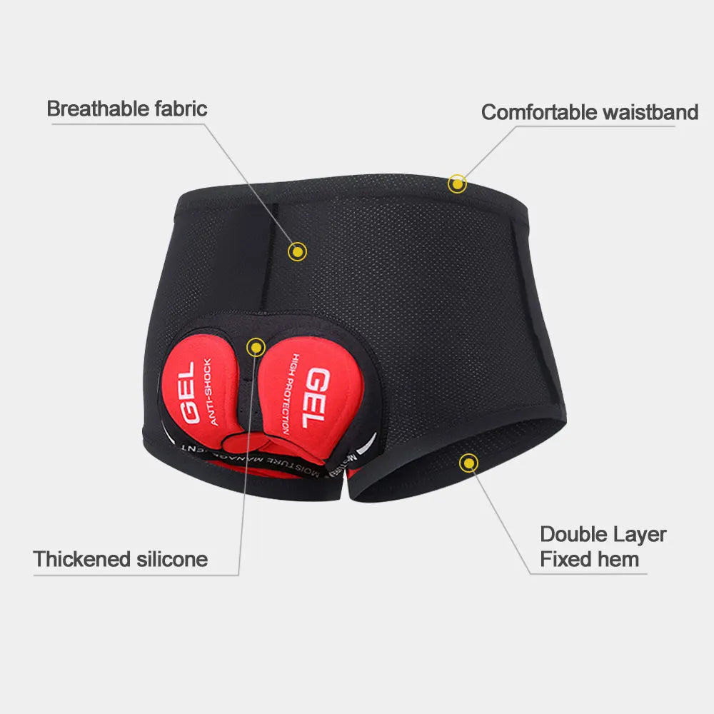 Breathable Cycling Underwear Cycling Shorts  5D Gel Pad Shockproof Bicycle Underpant MTB Road Bike Underwear Man Shorts