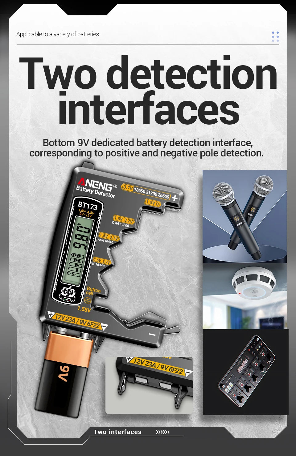 ANENG BT173 Universal Digital Battery Tester