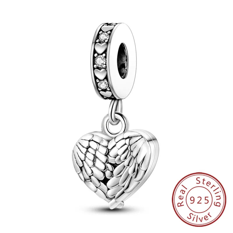 925 Sterling Silve Charms Beads Forever Love Heart Sister Family Life Charms Dangle For Bracelet Woman Jewelry Gifts