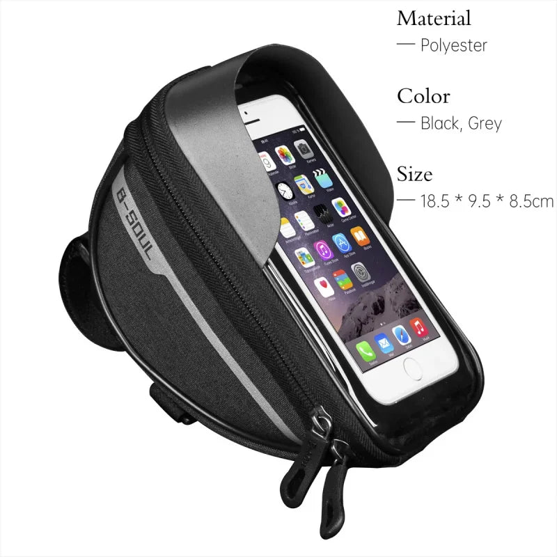 Top Tube Bag 1L Touch Screen Phone Holder Bike Frame MTB Cycling Bicycle Accessories