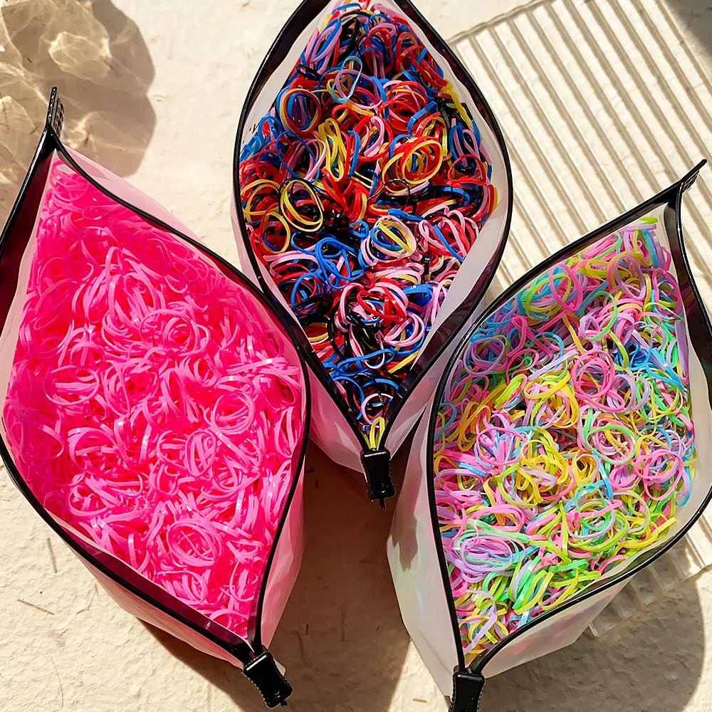 Bulk Colorful Disposable Elastic Hair Ties Set