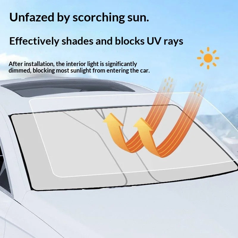 Car Windshield Sun Visor Shade – Foldable UV-Blocking Front Window Parasol