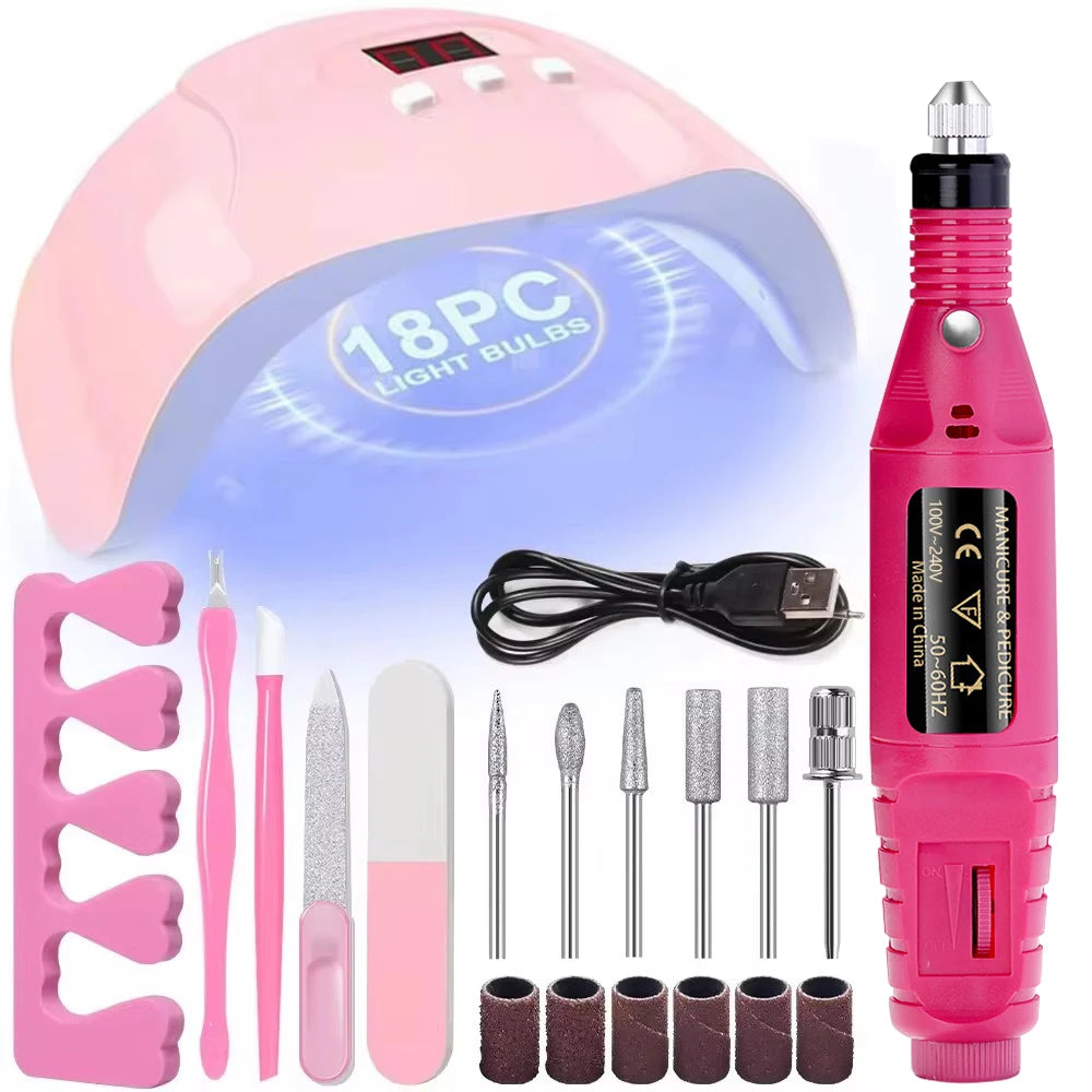 LINMANDA Acrylic Nail Starter Kit with UV/LED Lamp & Electric Drill