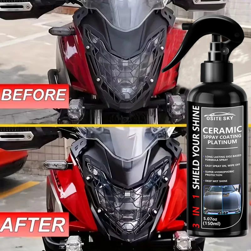 Nano Ceramic Car Coating Spray – 3-in-1 Scratch-Resistant High-Gloss Finish