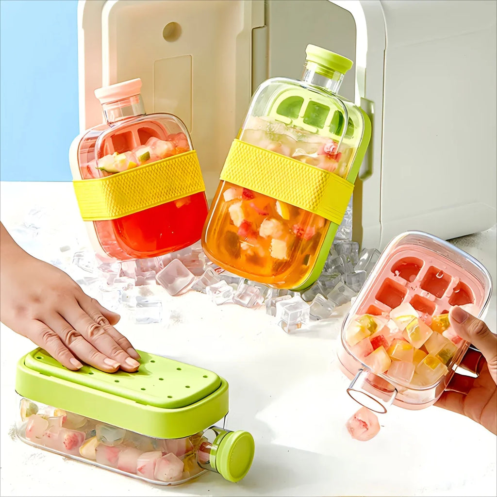 Ice Cube Mold Tray Press Ice Bottle Cup Kettle with Straw Whiskey Ice Cream Water Bottle