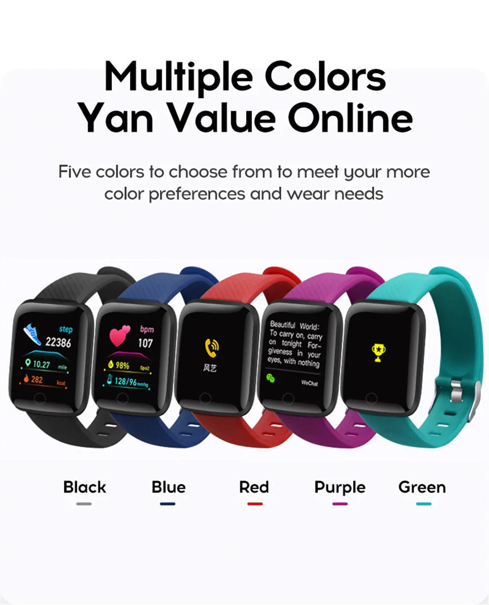 Unisex Smartwatch with Fitness Tracker & Message Alerts