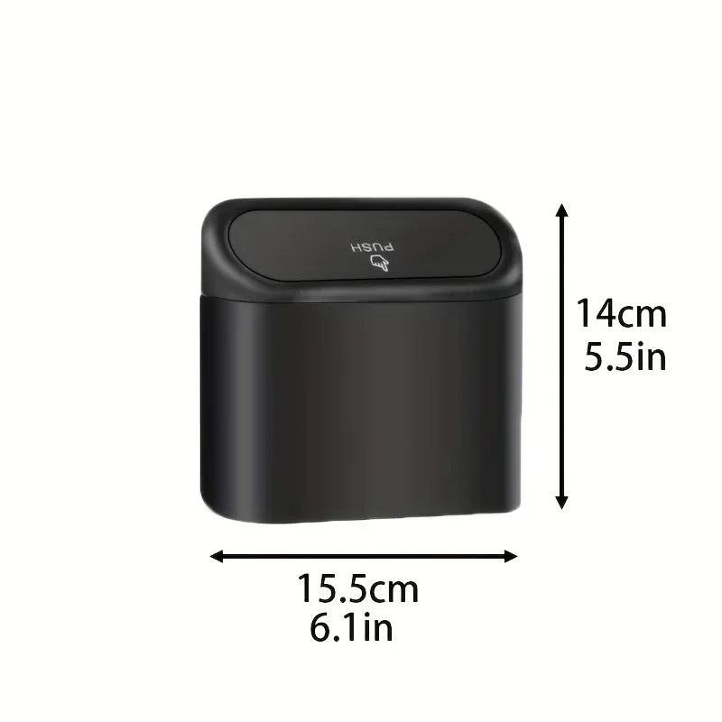 Leak-Proof Mini Car Trash Can with Lid & Refill Bags