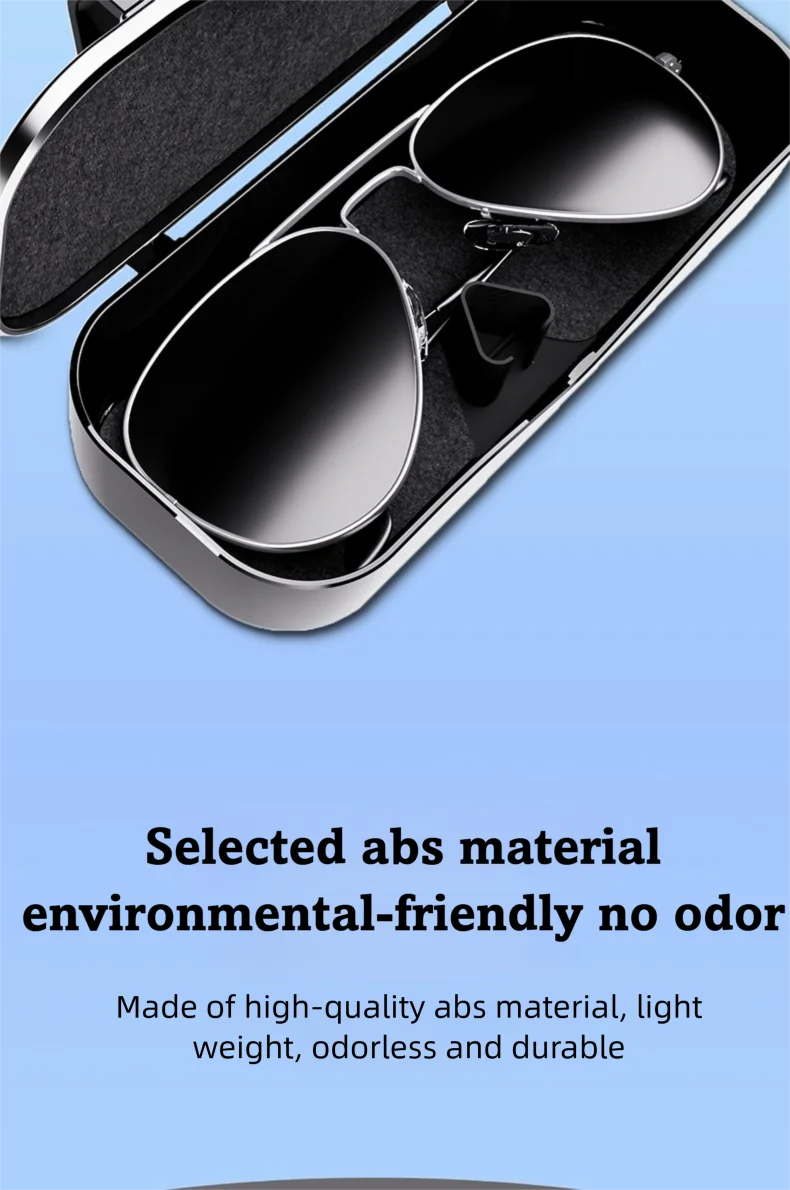 Multifunction Car Glasses Box Portable Car Sunglasses Holder Car Driving Glasses Holder Eyeglass Case Sun Visor Glasses Storage
