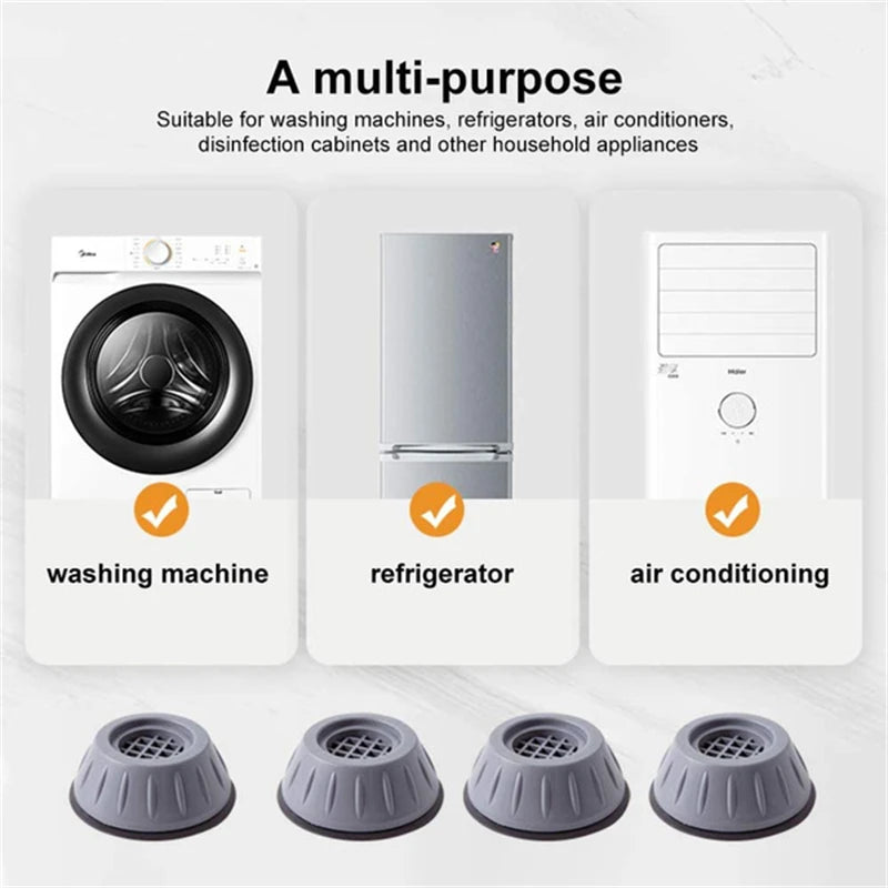 4Pcs Anti Vibration Feet Pads Waterproof Legs Slipstop Silent Skid Raiser Mat Washing Machine Support Dampers Stand Furniture