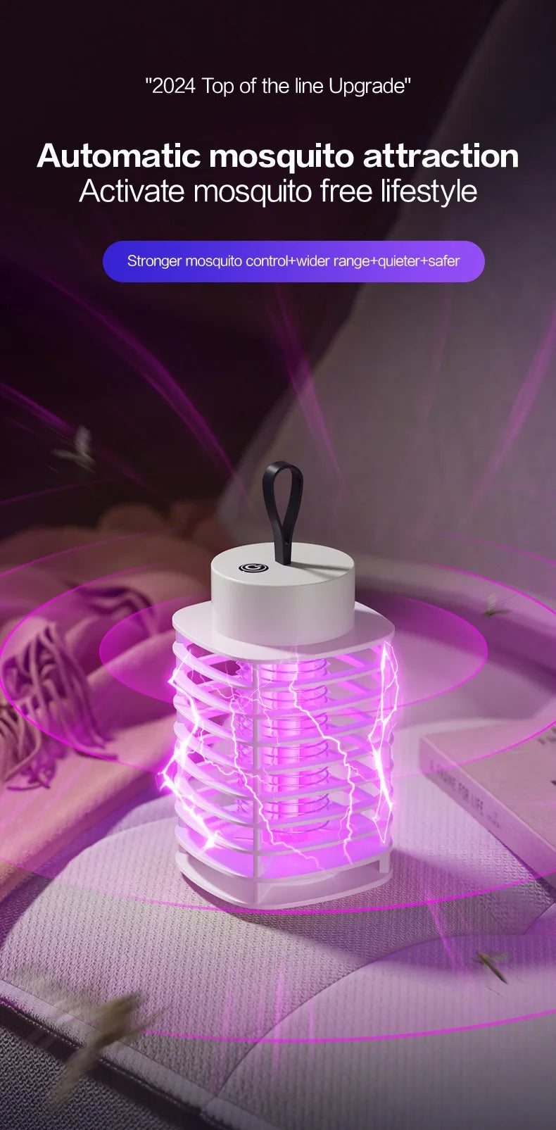 Mute Mosquito Killing Lamp Anti-Mosquito Lamp Portable Electronic Mosquito Killer Mosquito Terminator Mosquito Repellent Lamp