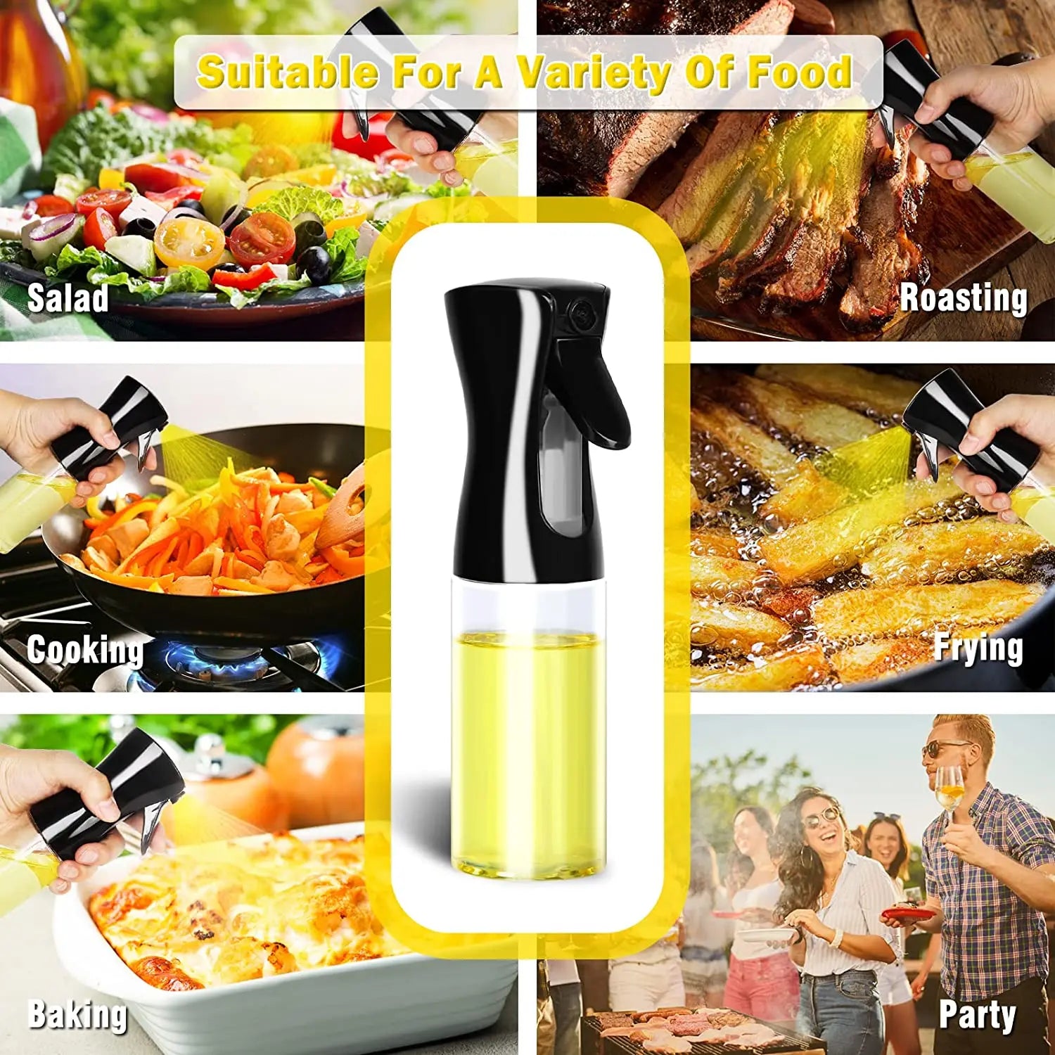 Refillable Cooking Oil Sprayer & Dispenser Bottle