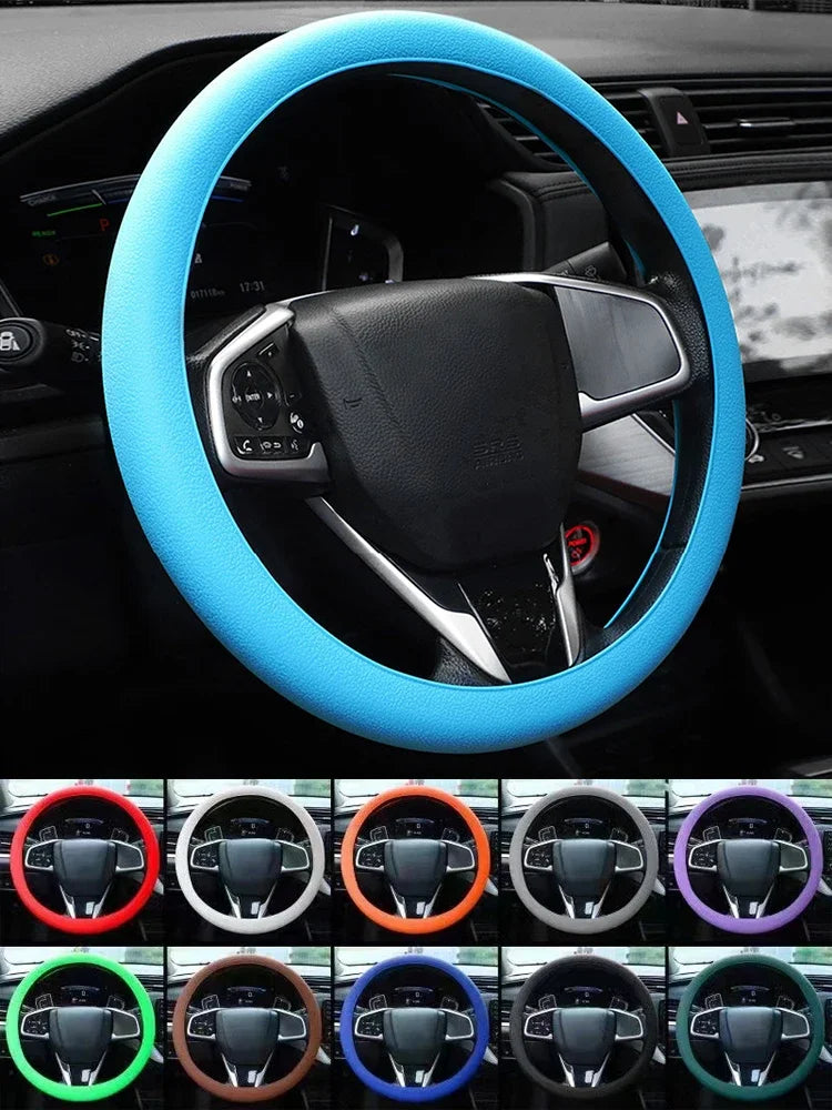 Anti-Skid Silicone Steering Wheel Cover – Comfortable Grip, Universal Fit