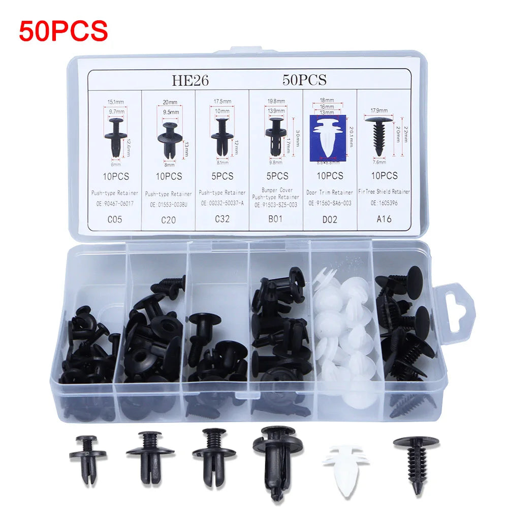 Universal Car Body Push Retainer Clip & Fastener Kit