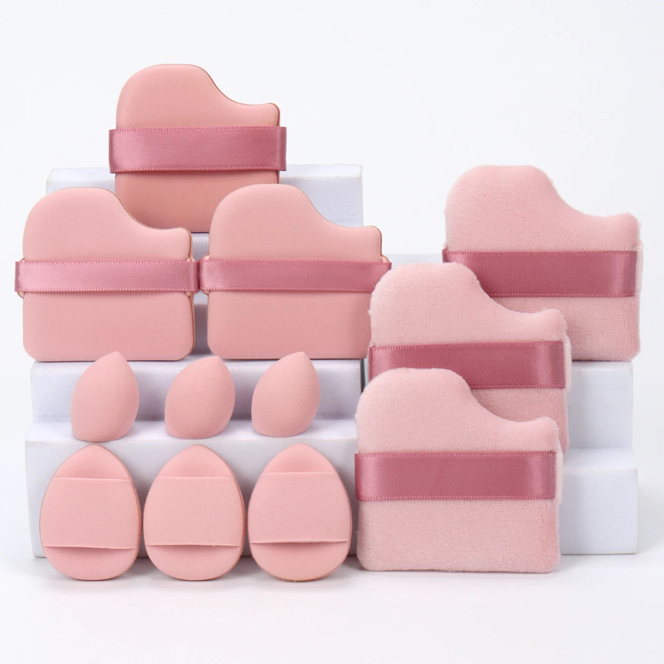 12-Piece Professional Makeup Sponge & Powder Puff Set
