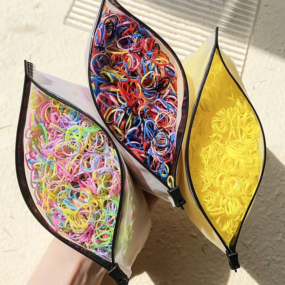 Bulk Colorful Disposable Elastic Hair Ties Set