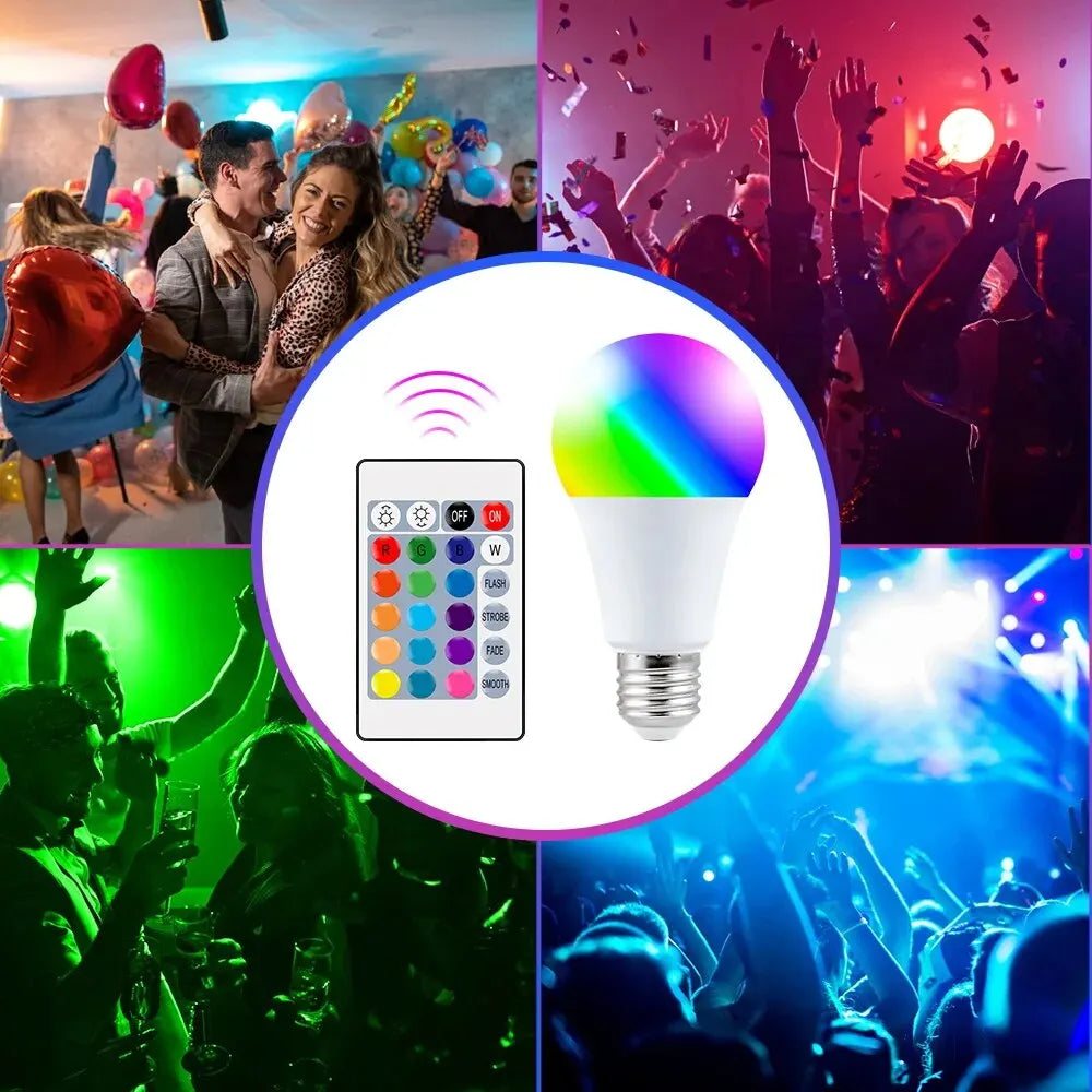 Dimmable RGB E27 LED Multicolor Bulb with Remote