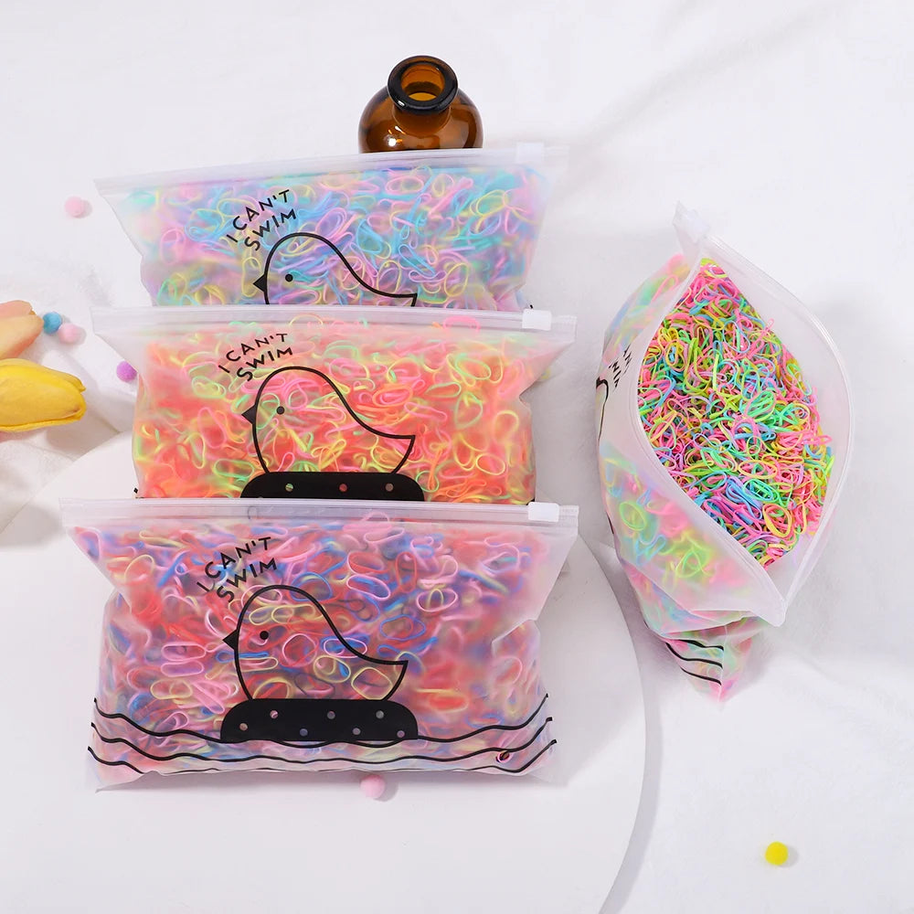 Bulk Colorful Disposable Elastic Hair Ties Set
