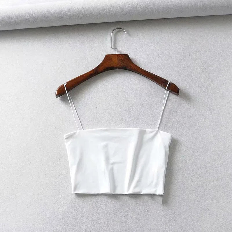 Summer Women's Crop Top Sexy Elastic Cotton Camis sleeveless Short Tank Top Bar