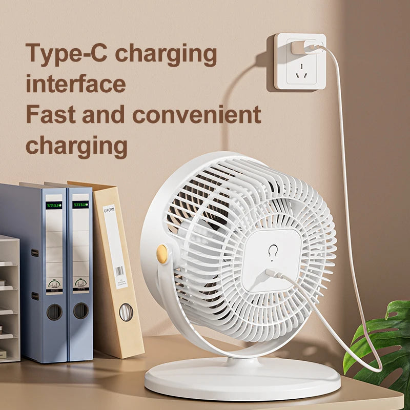 Wireless Fan Height Adjustable Outdoor Travel Camping Long Endurance USB Charging Portable Student Dormitory High Wind Power