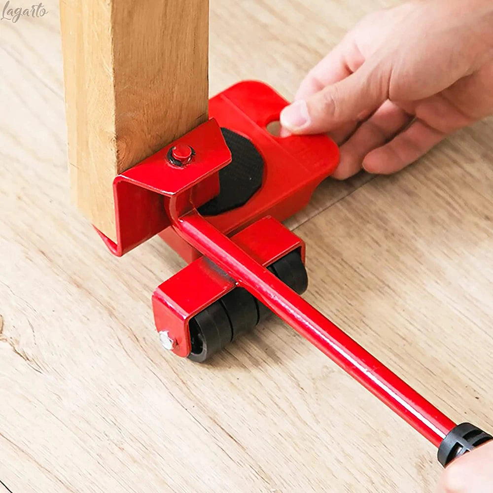 Professional Furniture Mover Tool Set Heavy Stuffs Transport Lifter Wheeled Mover Roller with Wheel Bar Moving Hand Device