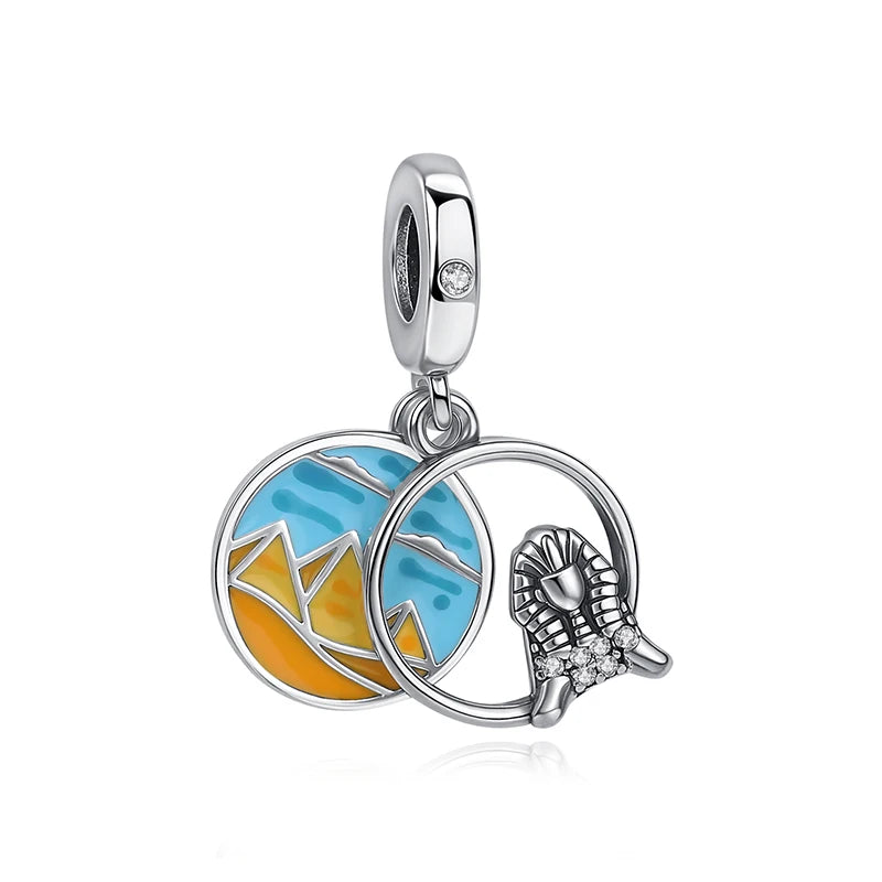 Original 925 Sterling Silver Charms Love Travel London Bus Suitcase Paris Beads Fit Brand Bracelets Necklaces Women DIY Jewelry