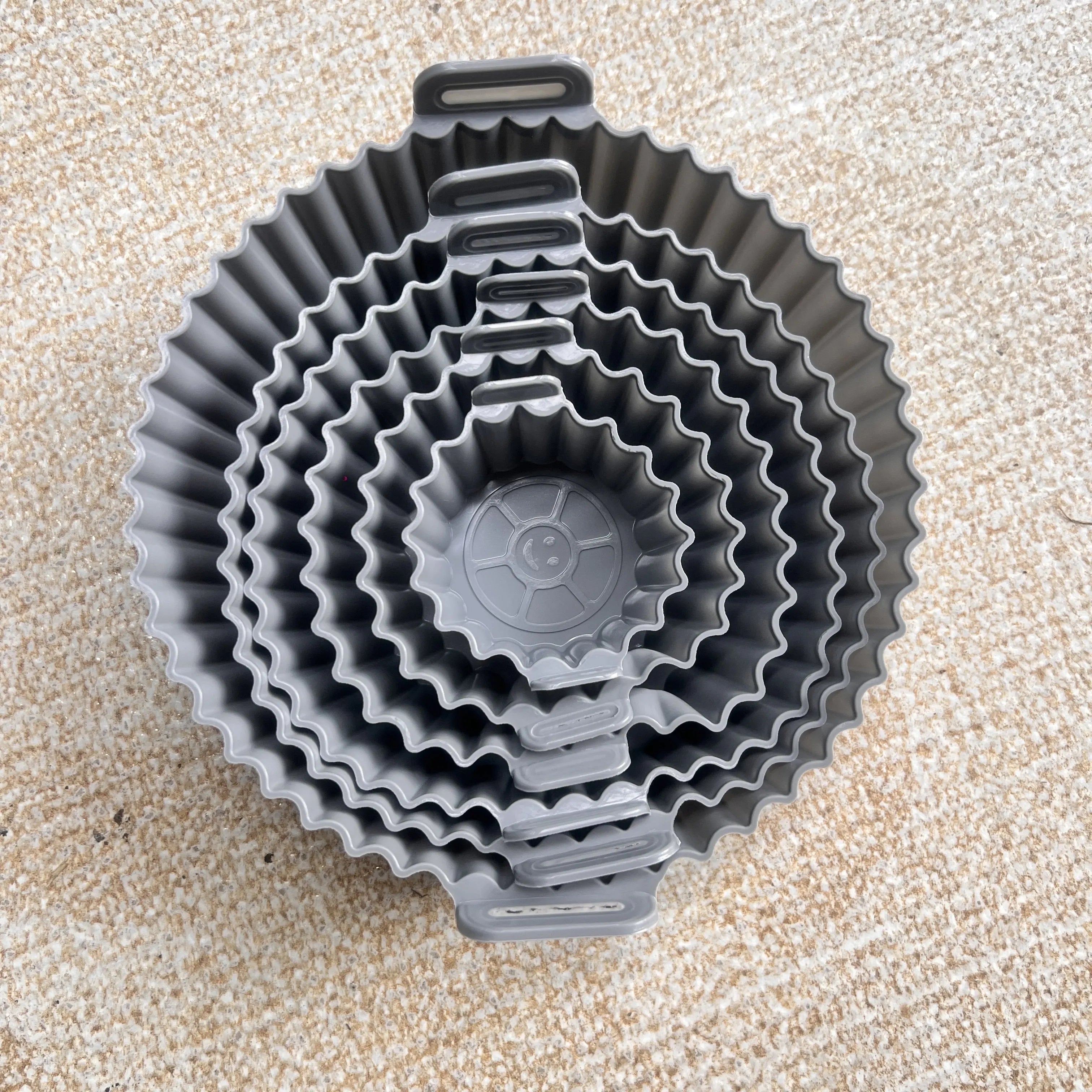6 PC Air Fryer Mats - 450°F Silicone Non-Stick Dual Texture Dishwasher Safe Crispy/Steam Cooking
