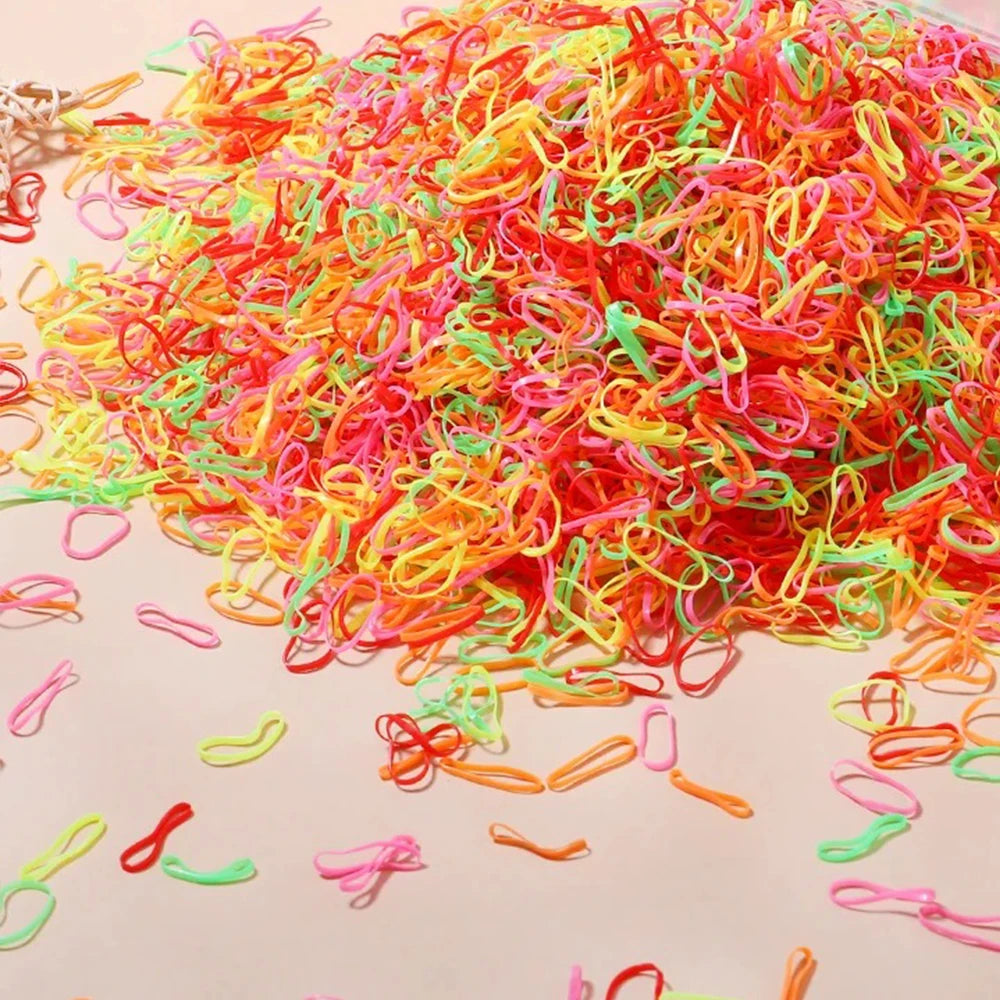 Bulk Colorful Disposable Elastic Hair Ties Set