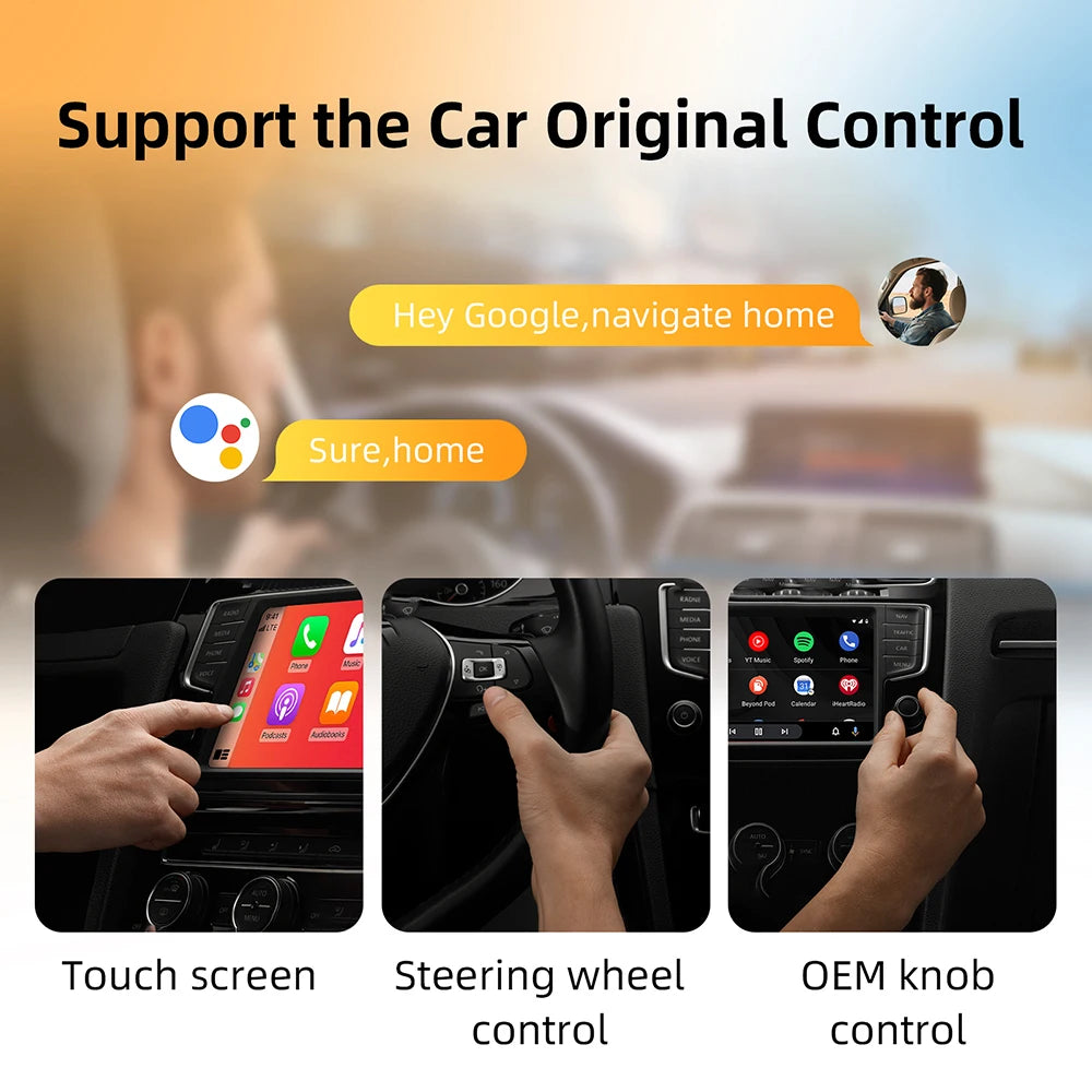 2-in-1 Wireless CarPlay & Android Auto Adapter Dongle