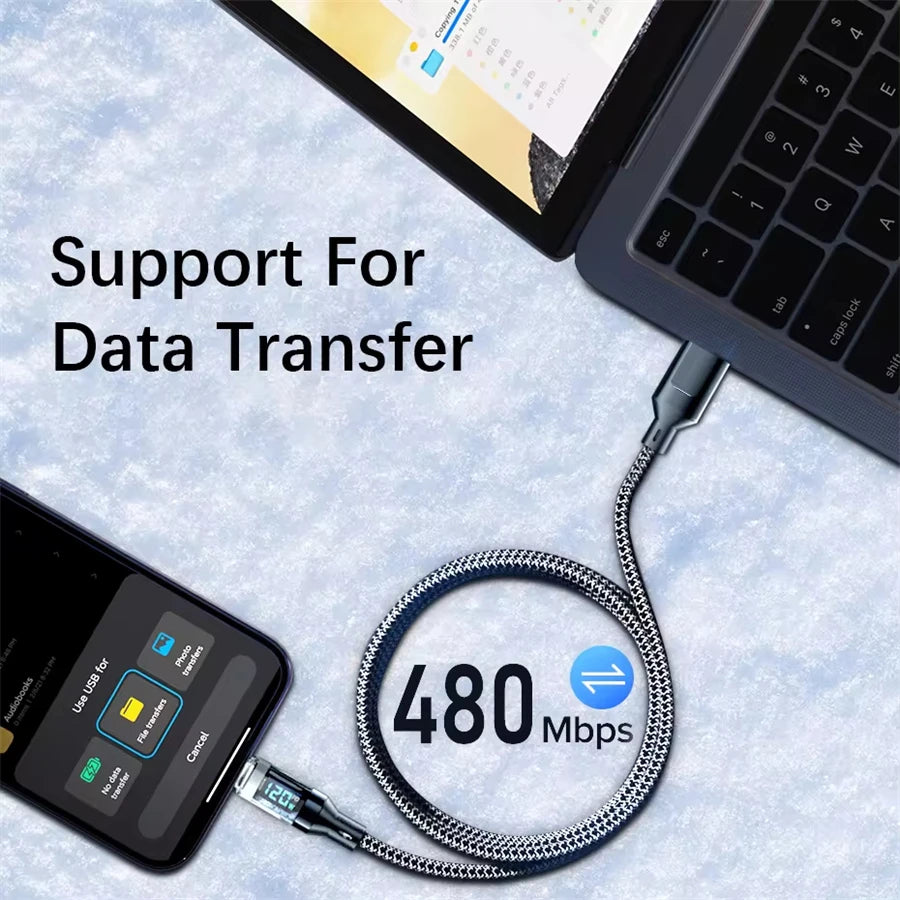 Digital LED Display High-Power USB Fast Charging Cable