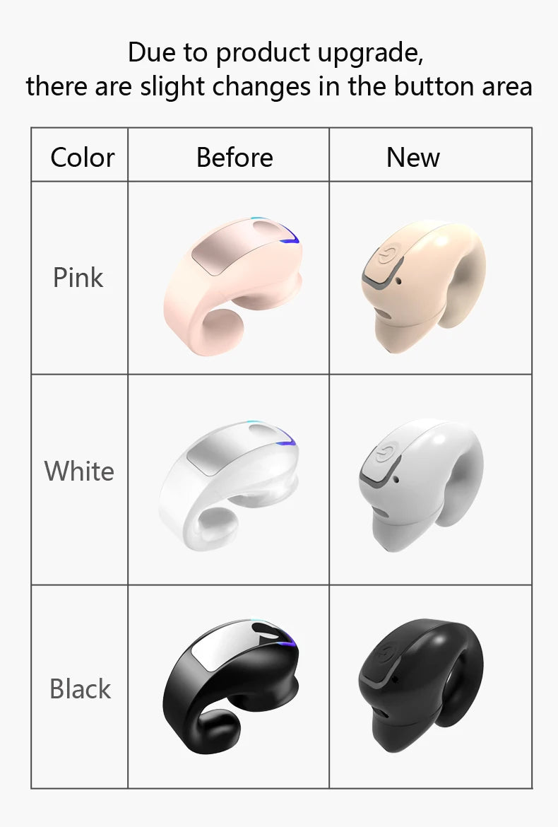 Wireless Bone Conduction Ear-Clip Bluetooth Headphones