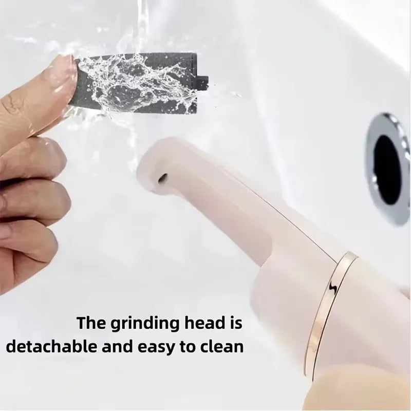 USB Electric Dead Skin Pedicure Automatic Foot Grinder Rechargeable Roller Feet Pedicure Tool with 2 Removable Roller Heads