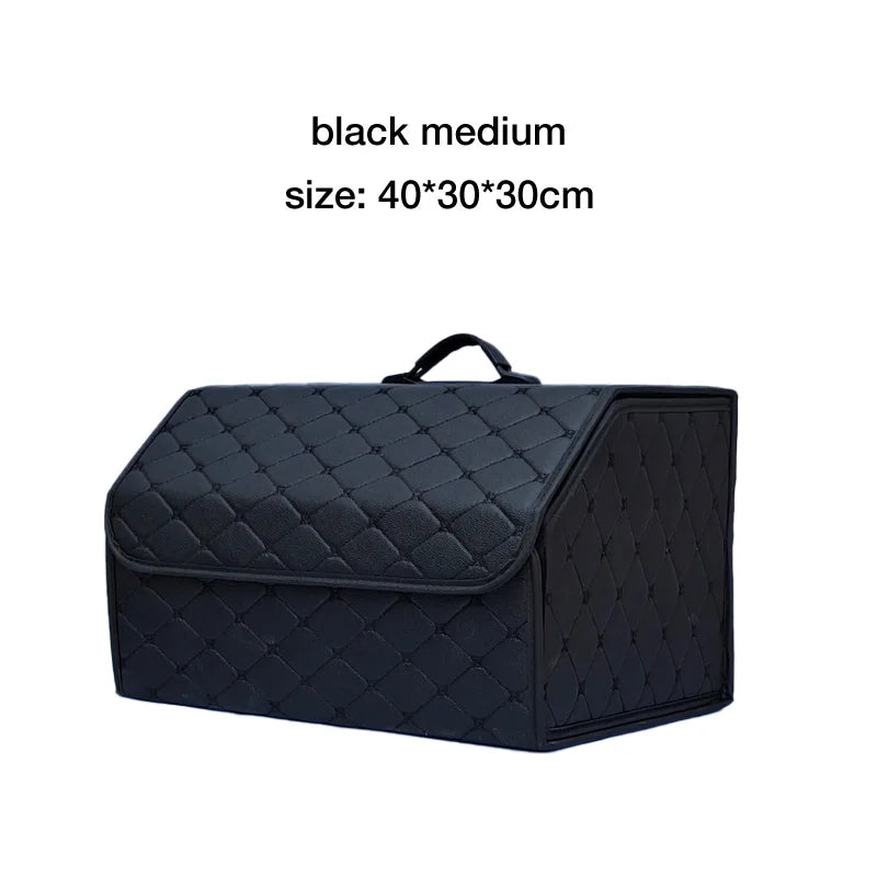 Large Capacity Car Trunk Organizer – Foldable Leather Storage Box for Emergency & Everyday Use