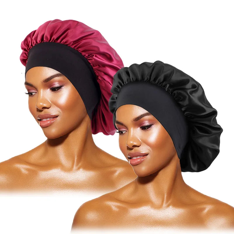Wide-Brimmed Satin Sleep Bonnet – Hair Care Night Cap