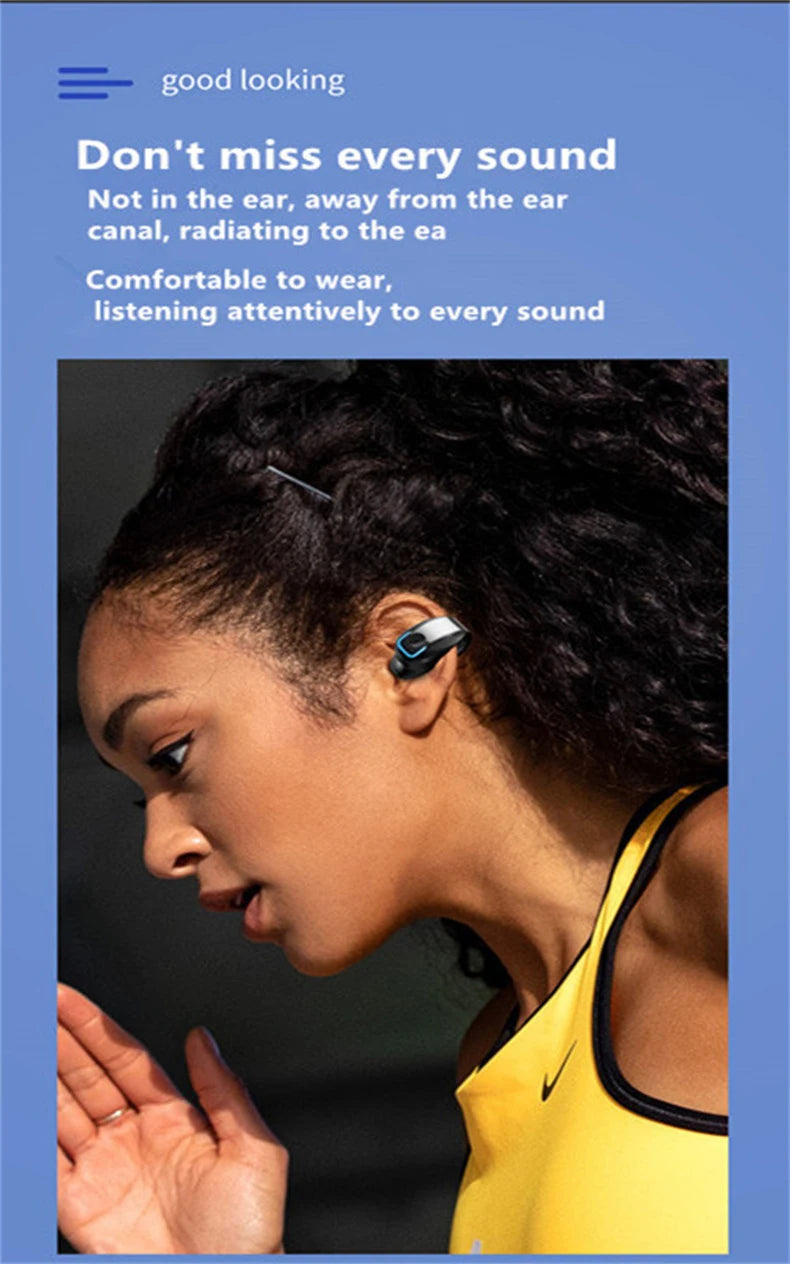 Wireless Bone Conduction Ear-Clip Bluetooth Headphones